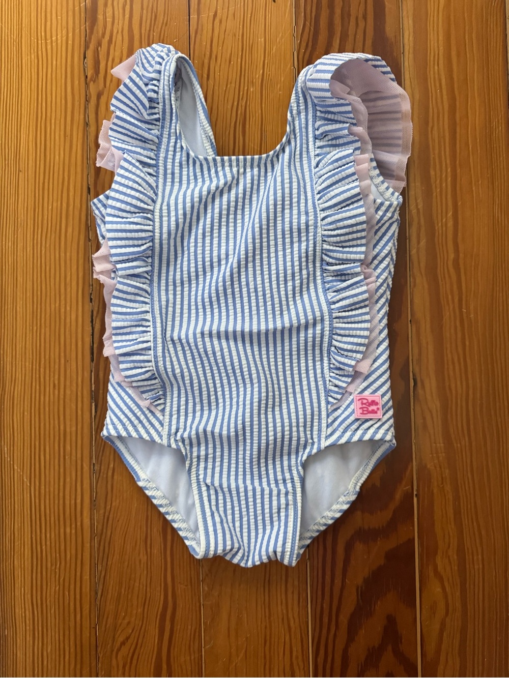 Ruffle Butts Blue & White Striped One-Piece Swimsuit